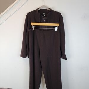 Eileen Fisher 3 piece 100% wool 100% Silk vintage suit
